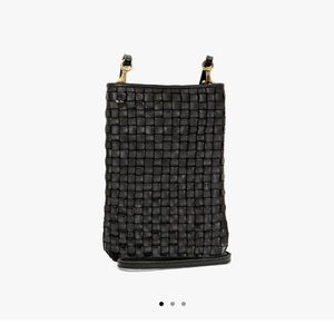 Clare V poche, black woven crossbody. Never worn.